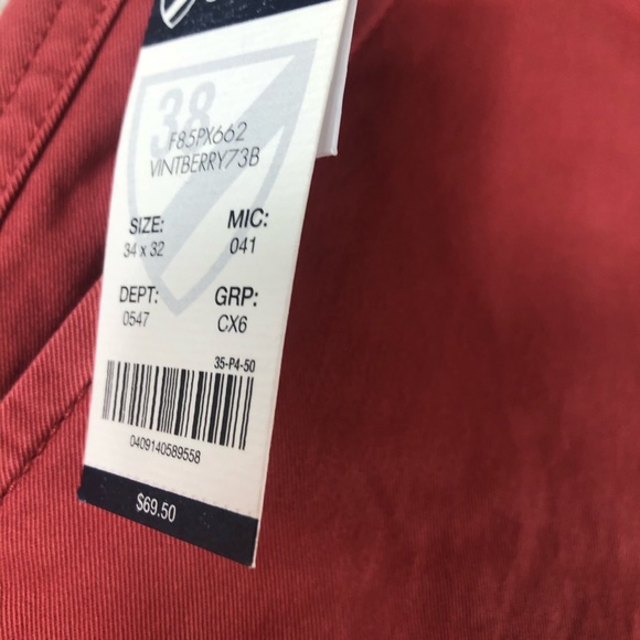 Cremieux Pants soho slim chino Size 34&32 berry - Picture 5 of 8